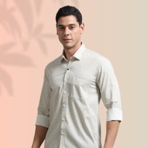 Beige Textured Premium Shirt – Detail That Defines You