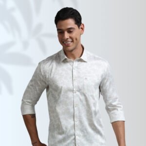 Ivory Luxe Pattern Shirt – Subtle Statement, Premium Finish