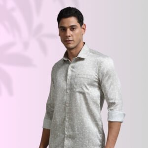 Ivory Luxe Pattern Shirt – Subtle Statement, Premium Finish