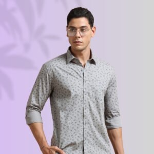 Stone Leaf Print Shirt – Modern Minimal with a Natural Edge