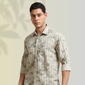 Desert Stripe Fusion Shirt – Texture Meets Trend - S