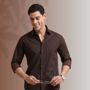 Espresso Grid Shirt – Classic Depth, Modern Precision