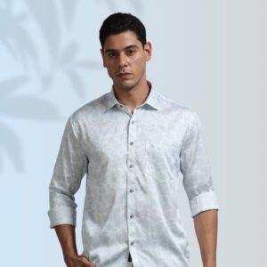 Ice Blue Abstract Shirt – Cool Elegance Redefined
