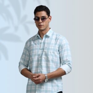 Sky Blue Check Shirt – Fresh & Timeless