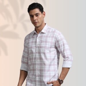 Pastel Pink Check Shirt – Soft Tone, Sharp Style