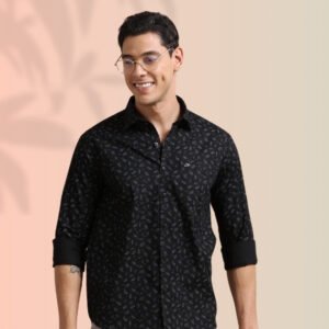 Midnight Leaf Print Shirt – Sharp. Stylish. Statement-Making.