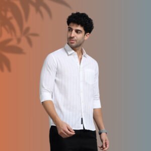 Pure White Textured Shirt – Elegant Simplicity