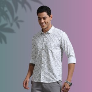 Ivory Bloom Printed Shirt – Effortless Elegance