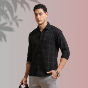 Black Windowpane Shirt – Refined Power Dressing