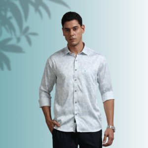 Ice Blue Abstract Shirt – Cool Elegance Redefined