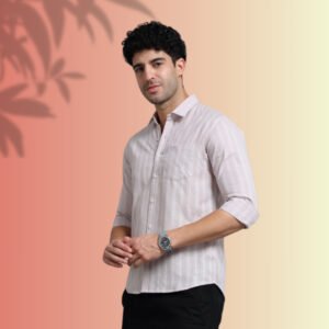 Soft Blush Textured Shirt – Elegant and Contemporary