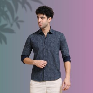 Indigo Jacquard Shirt – Rich and Distinctive