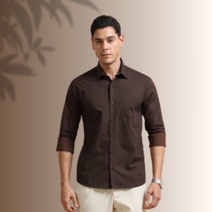 Espresso Grid Shirt – Classic Depth, Modern Precision