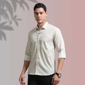 Beige Textured Premium Shirt – Detail That Defines You
