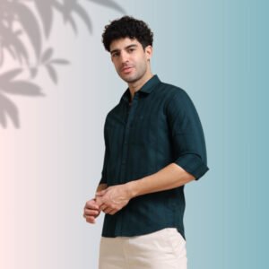 Deep Forest Textured Shirt – Bold and Refined