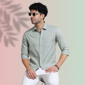 Mint Sage Textured Shirt – Fresh and Sophisticated