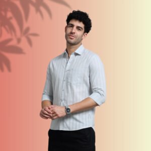 Silver Grey Textured Shirt – Sleek and Modern