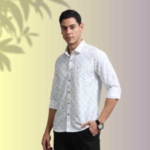 Ivory Floral Detail Shirt – Subtle Art, Refined Style