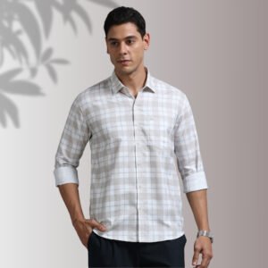 Classic Beige Check Shirt – Understated Sophistication