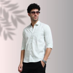 Mint Green Windowpane Shirt – Fresh and Modern