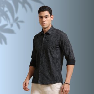 Midnight Luxe Printed Shirt – Elevate Your Everyday Style