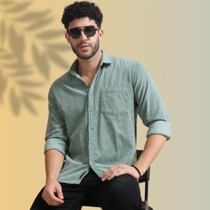 Sage Green Corduroy Shirt – Fresh & Refined