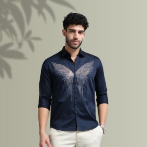 Midnight Black Embellished Shirt – Bold Statement, Iconic Style